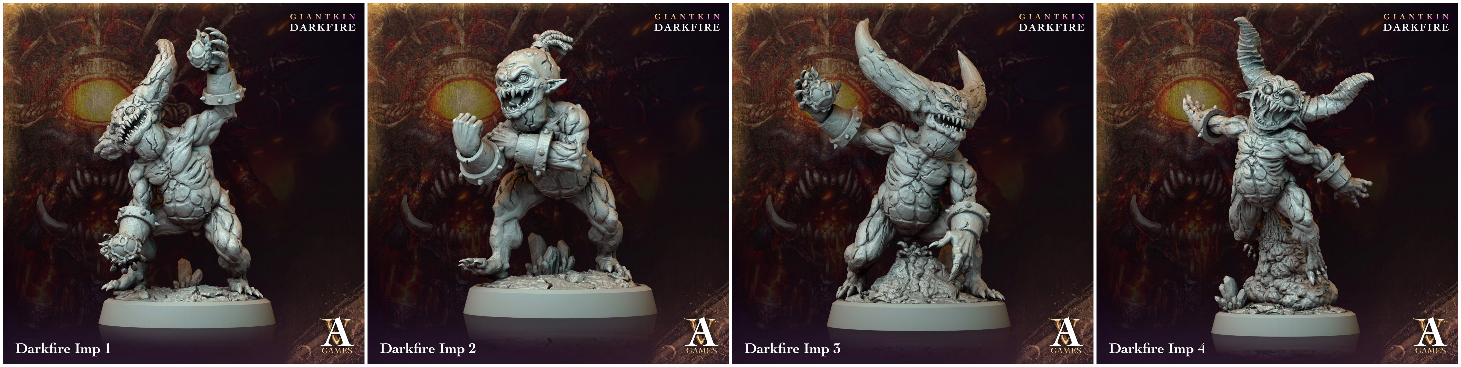 3D Printed Archvillain Games Darkfire Imp Giantkin Darkfire Archvillain Society Vol. XXXIV 28 32mm D&D (Online Only)