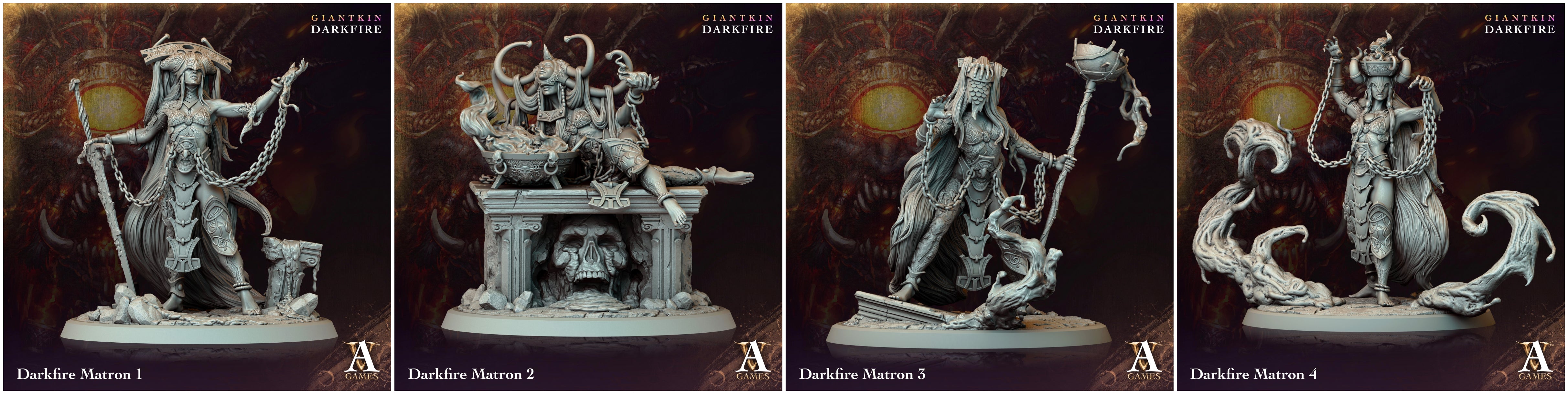 3D Printed Archvillain Games Darkfire Matron Giantkin Darkfire Archvillain Society Vol. XXXIV 28 32mm D&D (Online Only)
