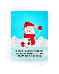 Dashing Through the Snow Card | Funny Christmas Snowman Holiday Card (ONLINE ORDER ONLY)