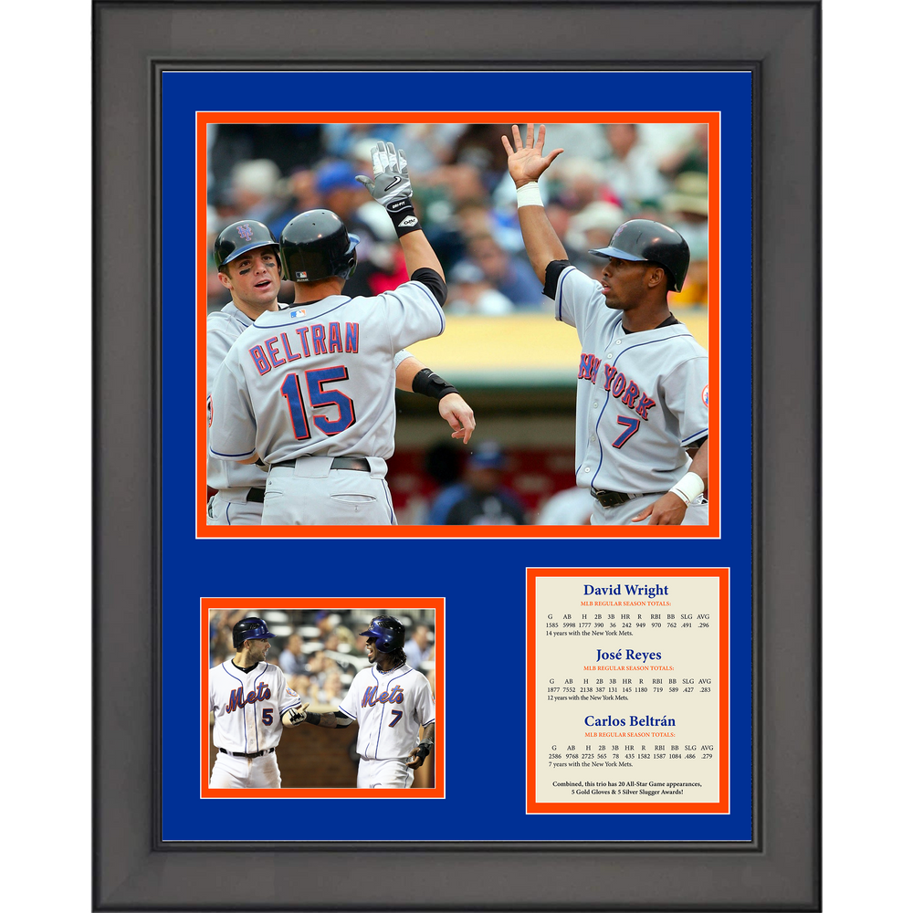 Framed David Wright, Jose Reyes & Carlos Beltran New York Mets Big 3 Baseball 11"x14" Three Photo Collage (ONLINE ORDER ONLY)