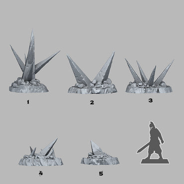 3D Printed Fantastic Plants and Rocks Deadly Shadow Rocks 28mm - 32mm D&D Wargaming (Online Only)