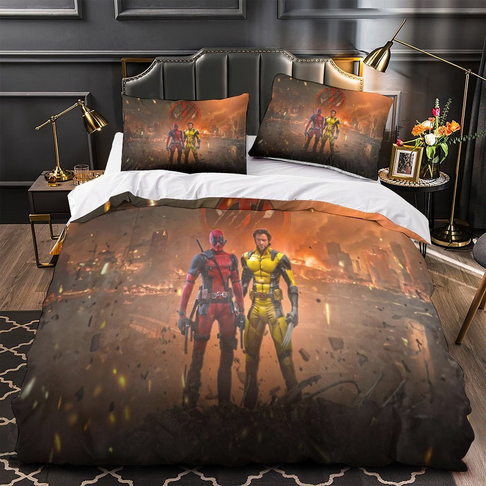 Deadpool And Wolverine Bedding Set Pattern Quilt Cover Without Filler (Online Order Only)