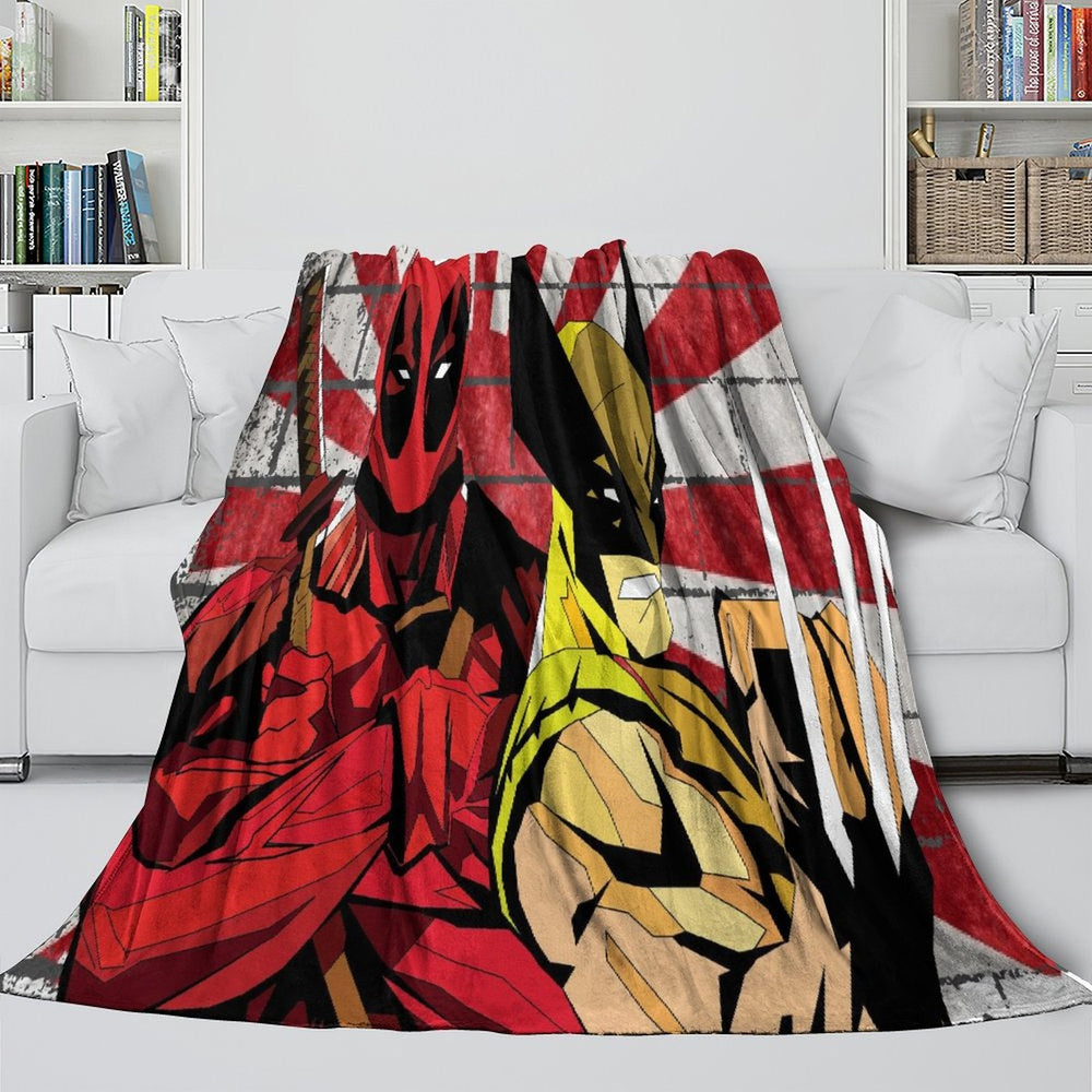 Deadpool And Wolverine Blanket Flannel Fleece Throw Room Decoration (Online Order Only)