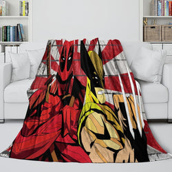 Deadpool And Wolverine Blanket Flannel Fleece Throw Room Decoration (Online Order Only)