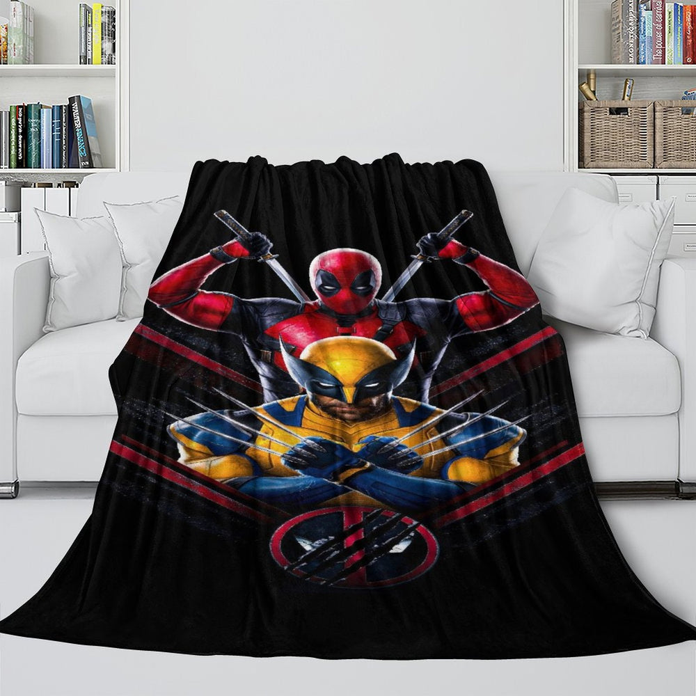 Deadpool And Wolverine Blanket Flannel Fleece Throw Room Decoration (Online Order Only)