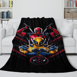 Deadpool And Wolverine Blanket Flannel Fleece Throw Room Decoration (Online Order Only)