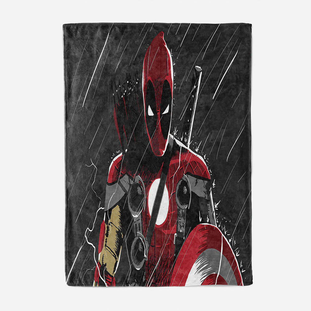 Deadpool Pattern Blanket Flannel Throw Room Decoration (Online Order Only)