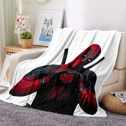 Deadpool Pattern Blanket Flannel Throw Room Decoration (Online Order Only)