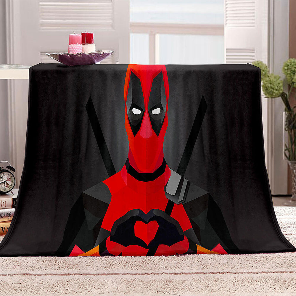 Deadpool Pattern Blanket Flannel Throw Room Decoration (Online Order Only)