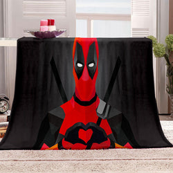 Deadpool Pattern Blanket Flannel Throw Room Decoration (Online Order Only)
