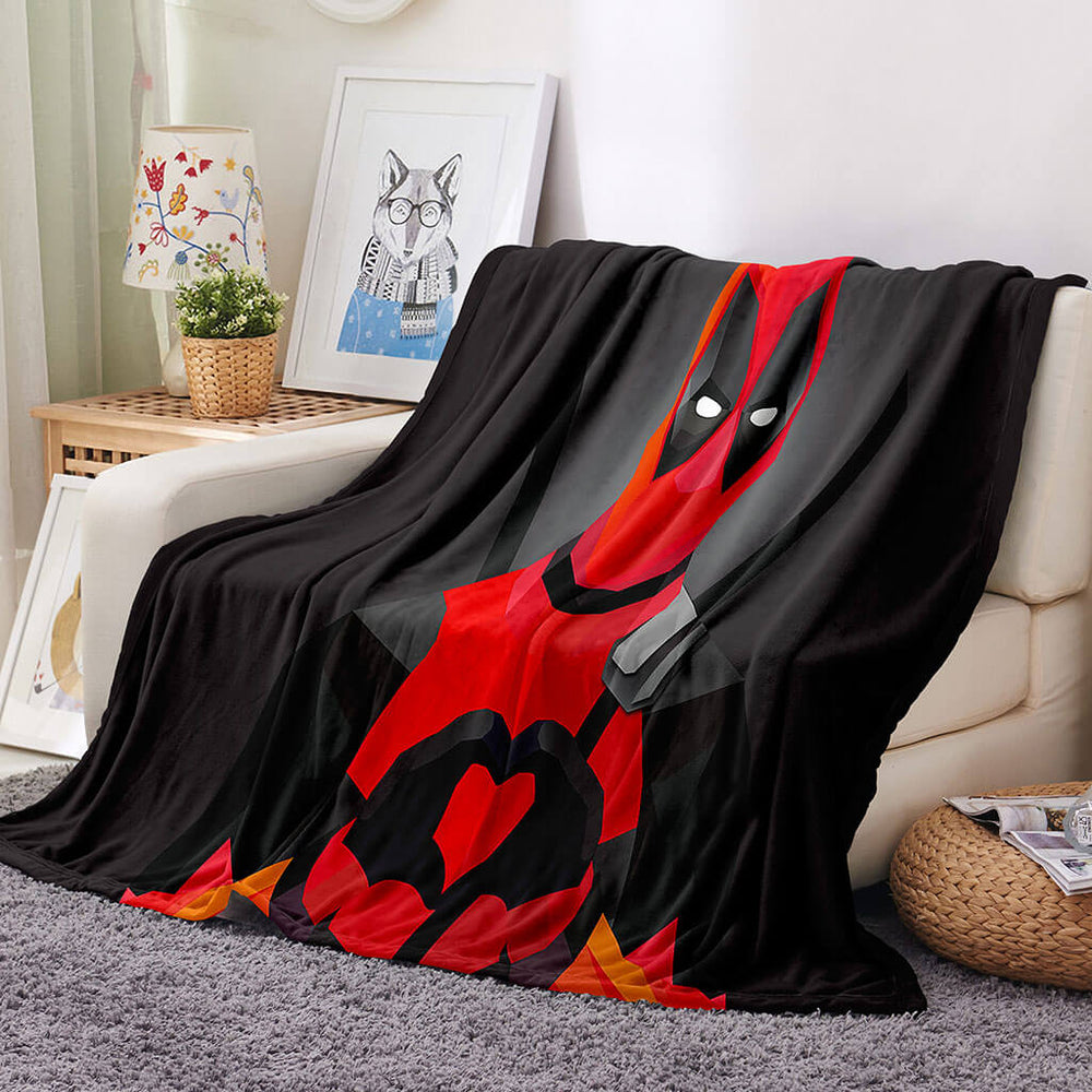 Deadpool Pattern Blanket Flannel Throw Room Decoration (Online Order Only)