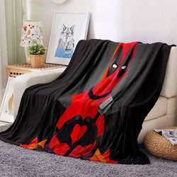 Deadpool Pattern Blanket Flannel Throw Room Decoration (Online Order Only)