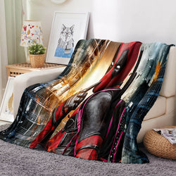 Deadpool Pattern Blanket Flannel Throw Room Decoration (Online Order Only)