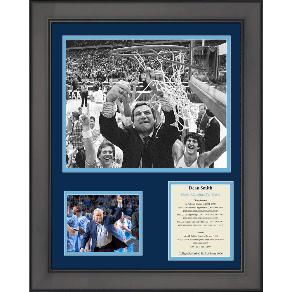 Framed Dean Smith Hall of Fame North Carolina Tar Heels NCAA Basketball 11"x14" Three Photo Collage (ONLINE ORDER ONLY)