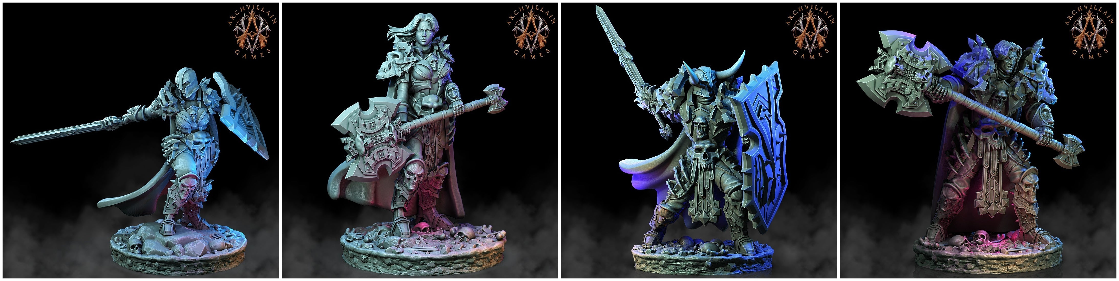 3D Printed Archvillain Games Deathcrowns The Deathknight Order 28 32mm D&D (Online Only)