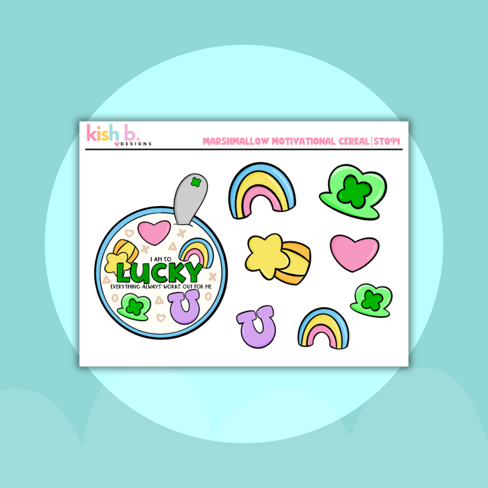Marshmallow Motivational  Cereal |  Decorative | Stickers (ONLINE ORDER ONLY)