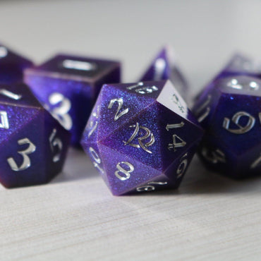 Deep Space Handmade Sharp Edge Resin DND Dice Set (ONLINE ORDER ONLY)
