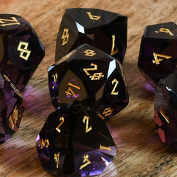Pre-Order || Deep Plum Multifaceted Glass Dice Set