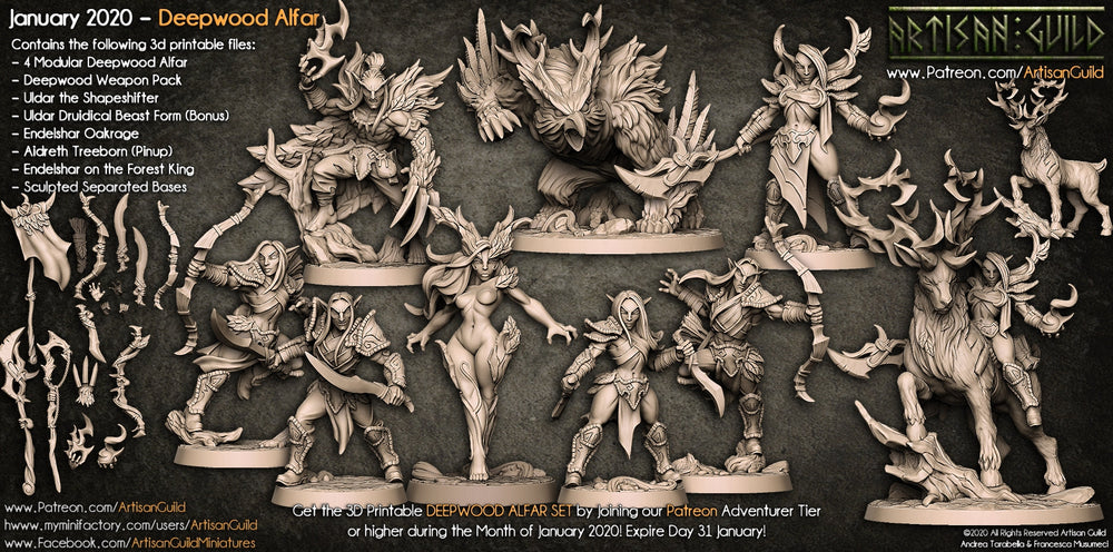 3D Printed Artisan Guild Deepwood Alfar Weapons Rack Deepwood Alfar Set 28mm 32mm (Online Only)