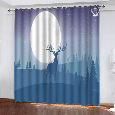 Deer Curtains Pattern Blackout Window Drapes (Online Order Only)
