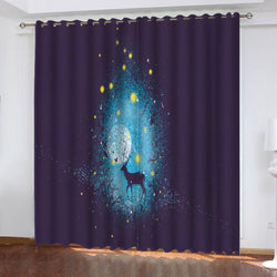 Deer Curtains Pattern Blackout Window Drapes (Online Order Only)