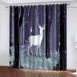 Deer Curtains Pattern Blackout Window Drapes (Online Order Only)