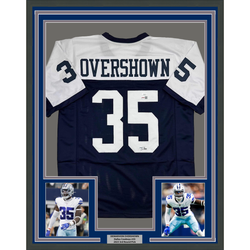 Framed Autographed/Signed DeMarvion Overshown 35x39 Dallas Thanksgiving Day Football Jersey JSA COA