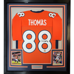 Framed Facsimile Autographed Demaryius Thomas 35x39 Denver Orange Reprint Laser Auto Football Jersey (ONLINE ORDER ONLY)