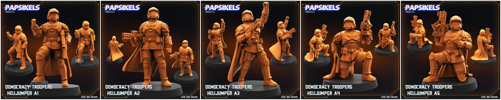 3D Printed Papsikels Democracy Troopers SciFi Set Democracy Troopers Helljumper Set 28mm 32mm (Online Only)