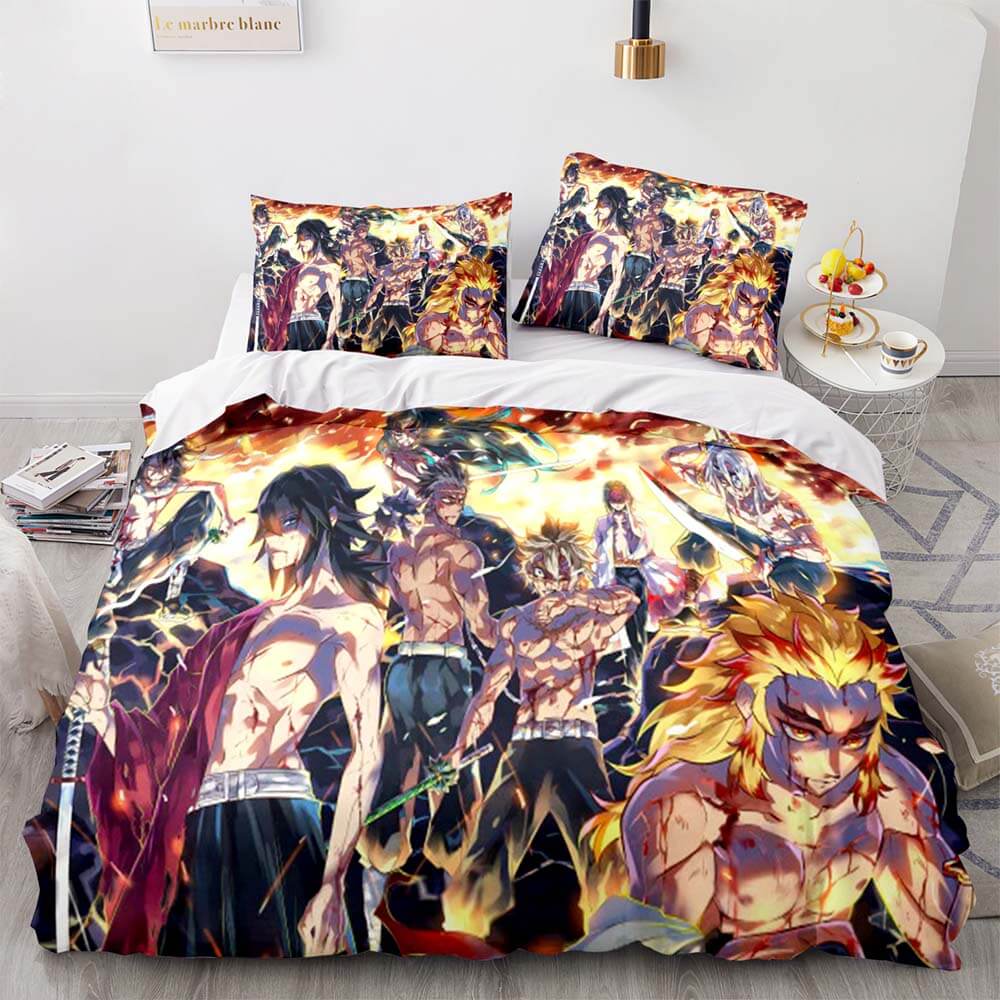 Demon Slayer Bedding Set Cosplay Quilt Cover Without Filler (Online Order Only)