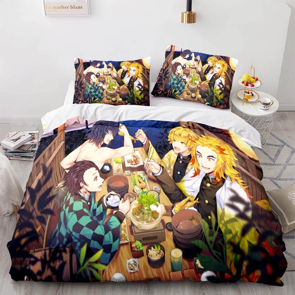 Demon Slayer Bedding Set Cosplay Quilt Cover Without Filler (Online Order Only)