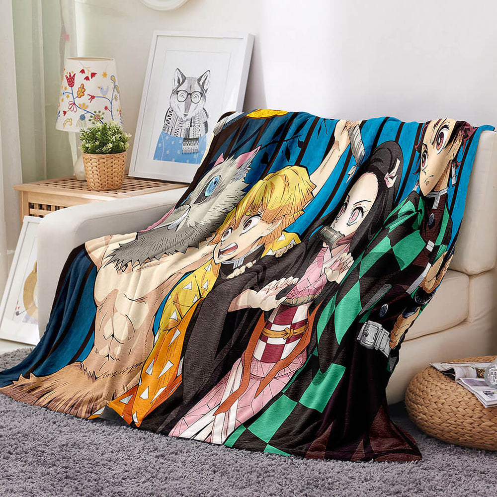 Demon Slayer Blanket Flannel Throw Room Decoration (Online Order Only)