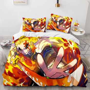 Demon Slayer Cosplay Bedding Set Quilt Cover Without Filler (Online Order Only)