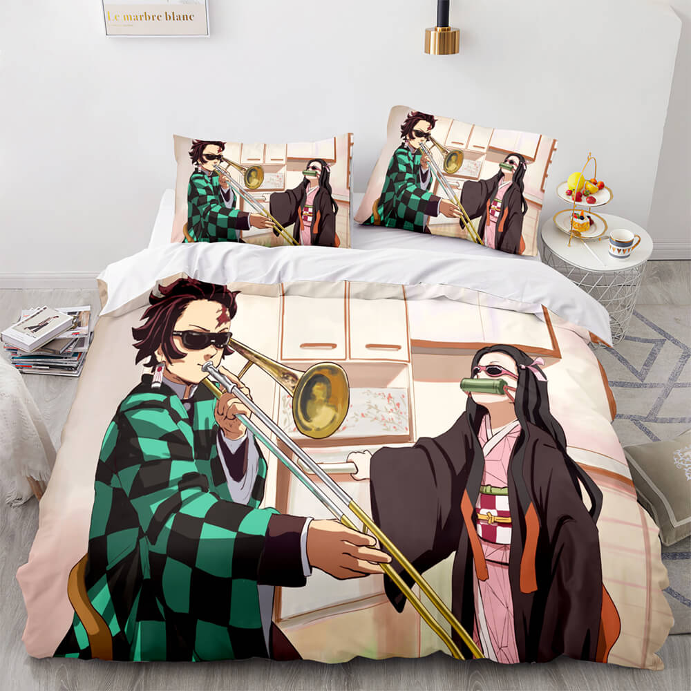 Demon Slayer Cosplay Bedding Set Quilt Cover Without Filler (Online Order Only)