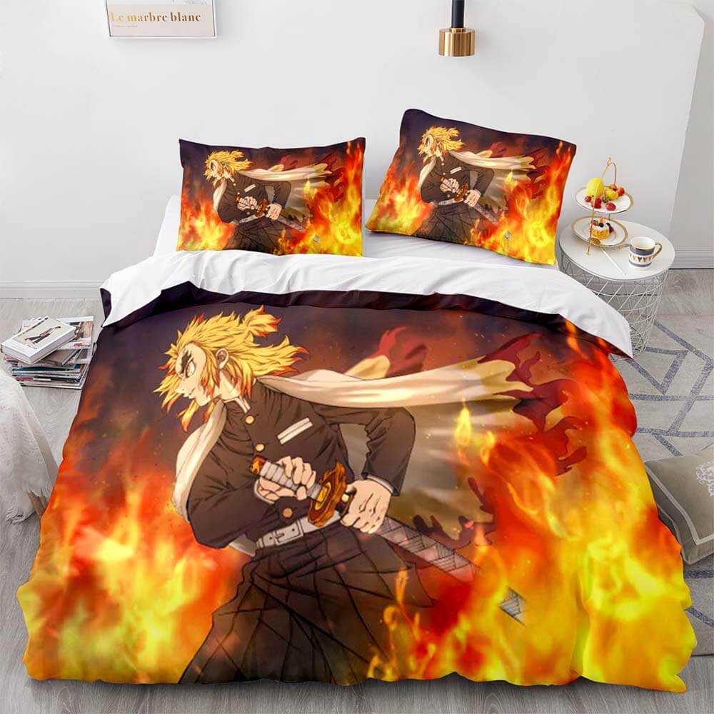 Demon Slayer Cosplay Bedding Set Quilt Cover Without Filler (Online Order Only)