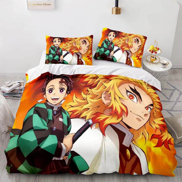 Demon Slayer Cosplay Bedding Set Quilt Cover Without Filler (Online Order Only)