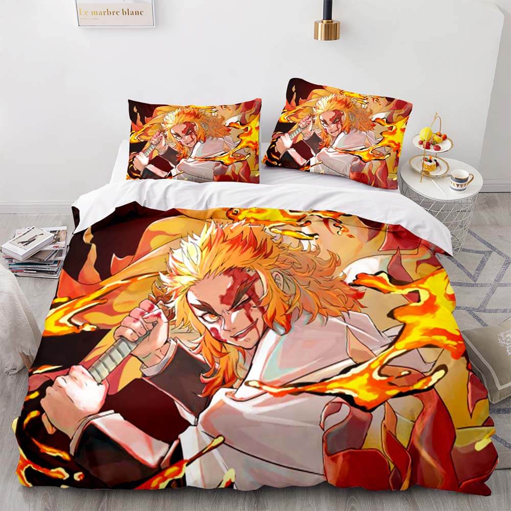 Demon Slayer Cosplay Bedding Set Quilt Cover Without Filler (Online Order Only)