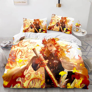 Demon Slayer Cosplay Bedding Set Quilt Cover Without Filler (Online Order Only)