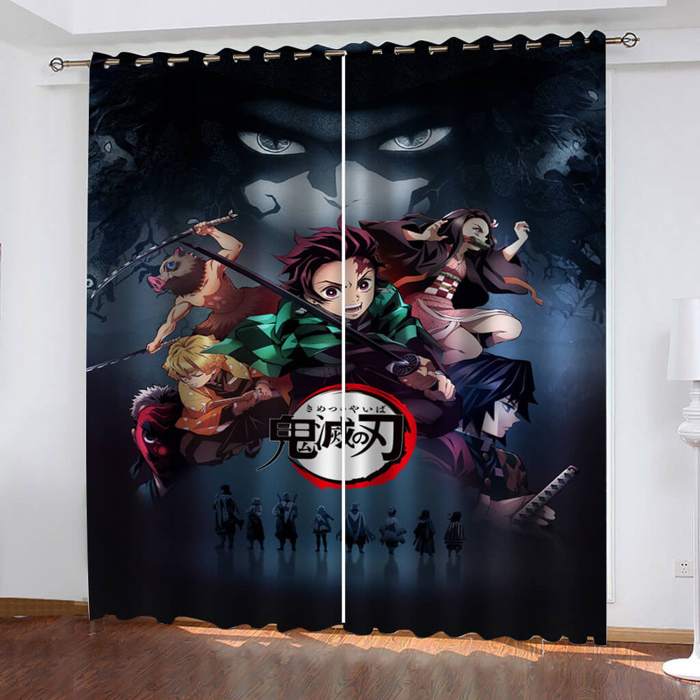 Demon Slayer Curtains Blackout Window Treatments Drapes for Room Decoration (Online Order Only)