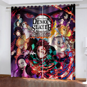 Demon Slayer Curtains Blackout Window Treatments Drapes for Room Decoration (Online Order Only)