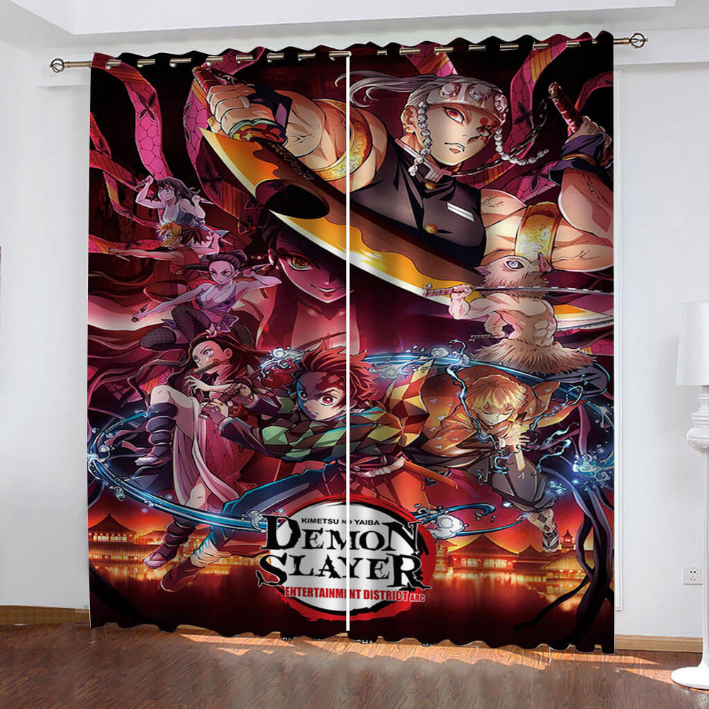 Demon Slayer Curtains Blackout Window Treatments Drapes for Room Decoration (Online Order Only)
