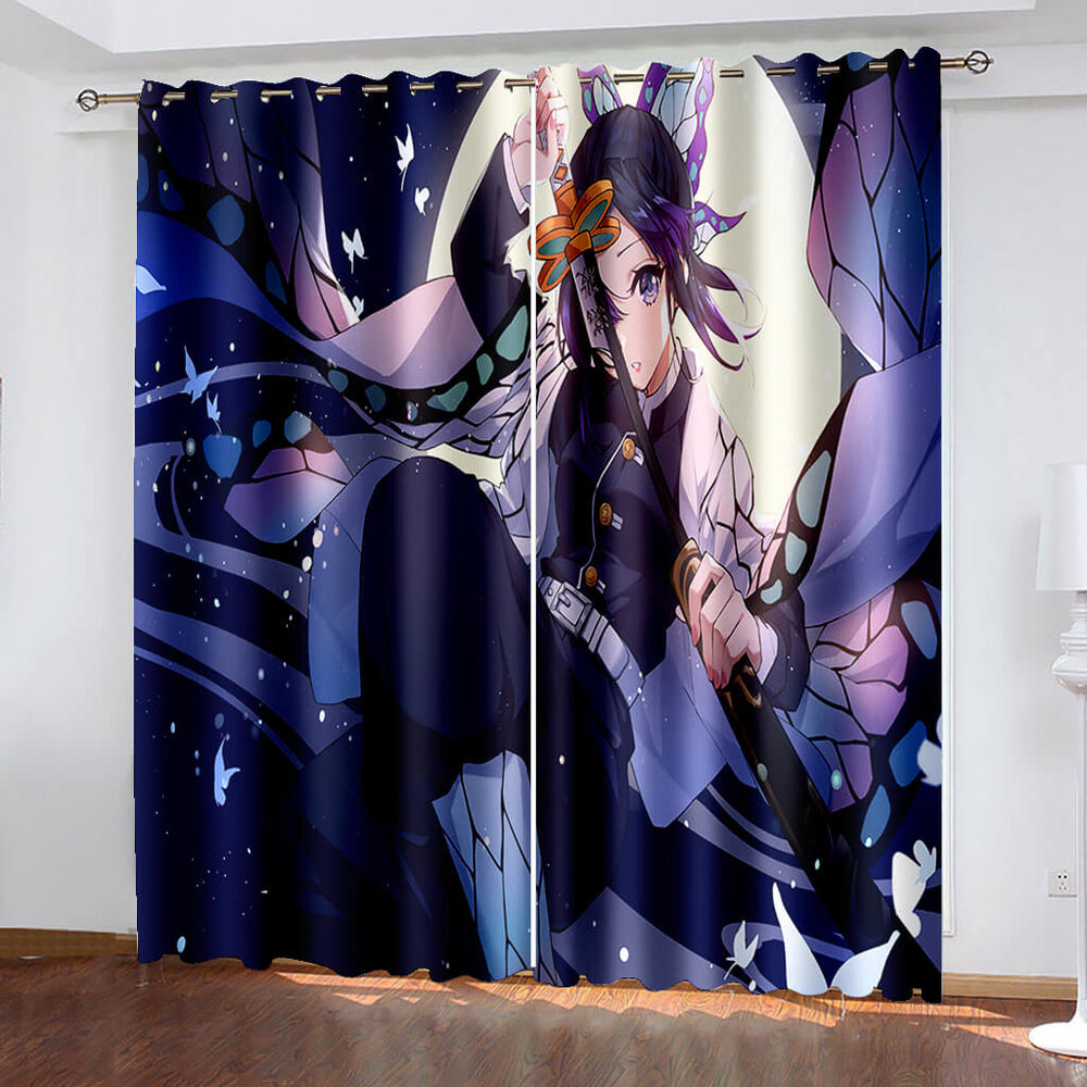 Demon Slayer Curtains Pattern Blackout Window Drapes (Online Order Only)