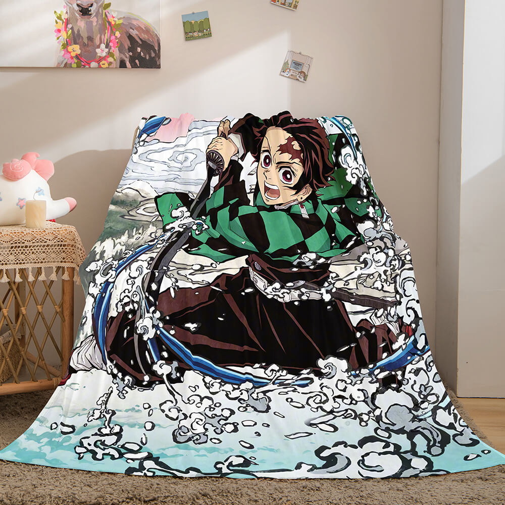 Demon Slayer Cosplay Flannel Fleece Throw Blanket (Online Order Only)