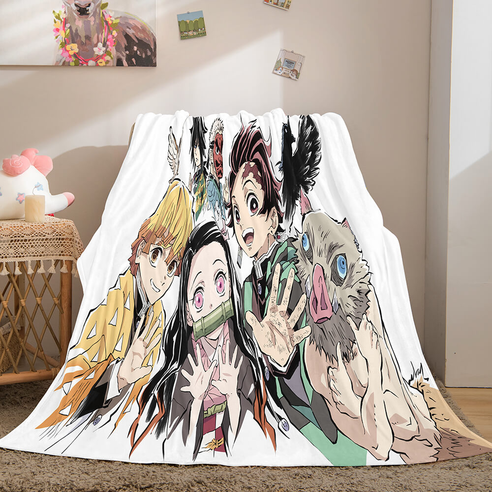 Demon Slayer Cosplay Flannel Fleece Throw Blanket (Online Order Only)