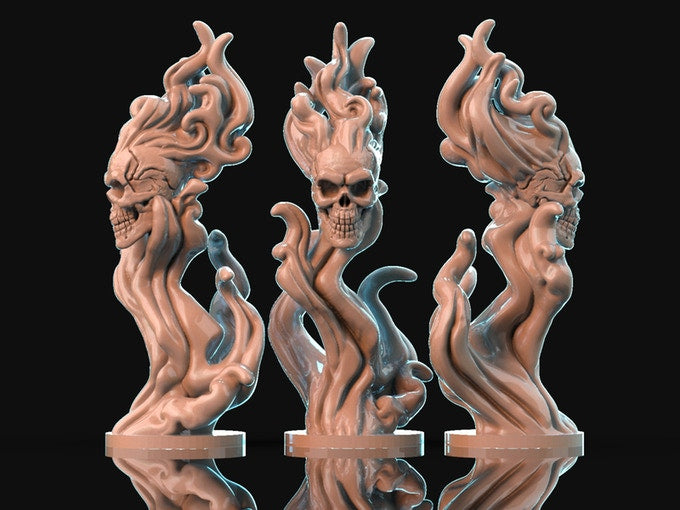 3D Printed Brayan Nafarrate Demon Flameskull Set 28mm 32mm D&D (Online Only)