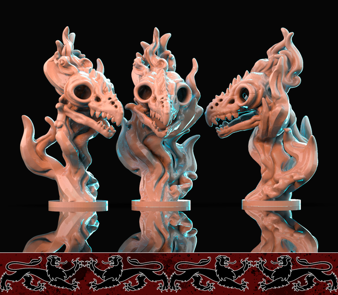 3D Printed Brayan Nafarrate Demon Flameskull Set 28mm 32mm D&D (Online Only)