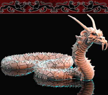 3D Printed Brayan Nafarrate Demonic Snake 28mm 32mm D&D (Online Only)