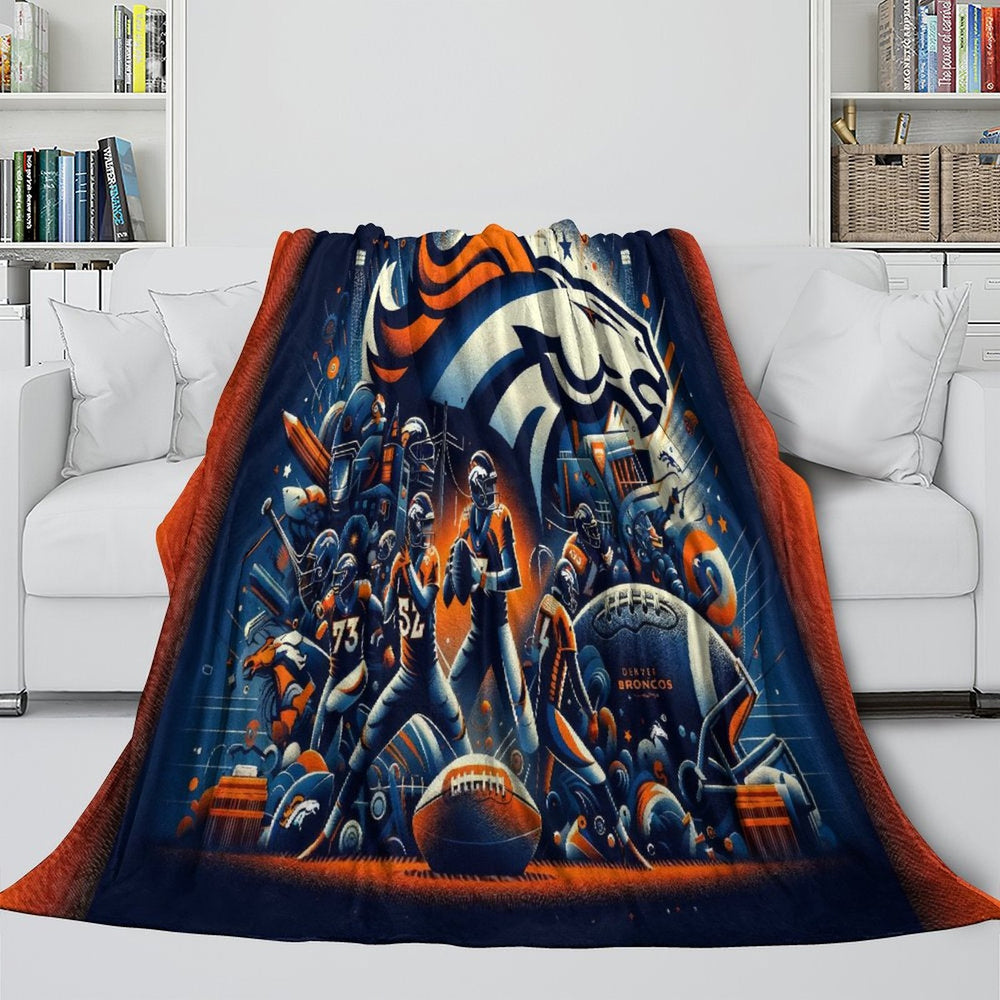 Denver Broncos Blanket Flannel Fleece Throw Room Decoration (Online Order Only)
