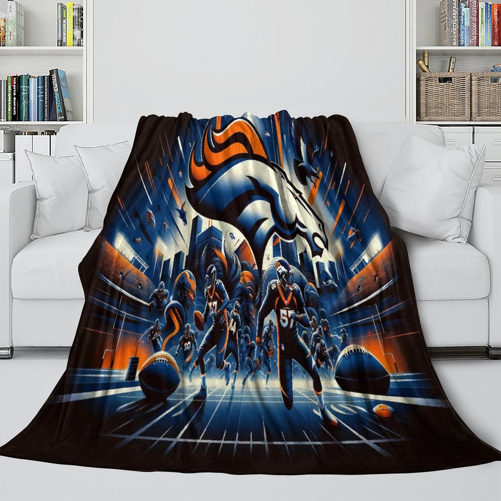 Denver Broncos Blanket Flannel Fleece Throw Room Decoration (Online Order Only)