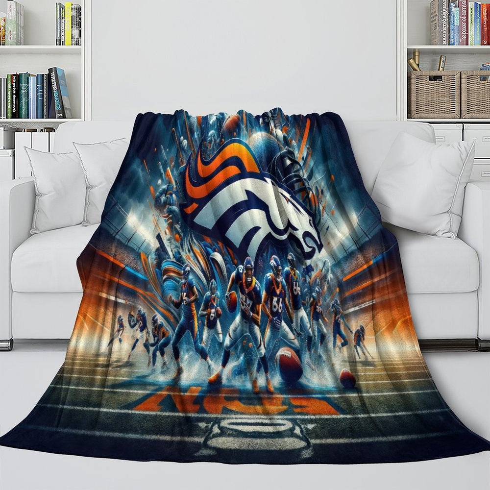 Denver Broncos Blanket Flannel Fleece Throw Room Decoration (Online Order Only)